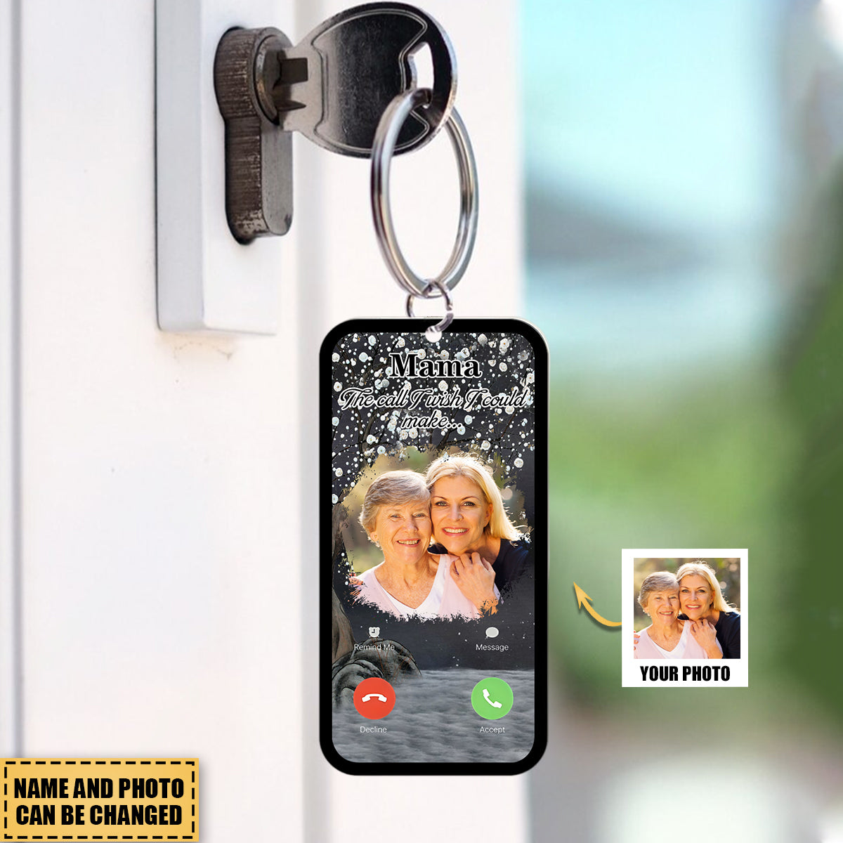 Personalized Memorial The Call I Wish I Could Make Keychain