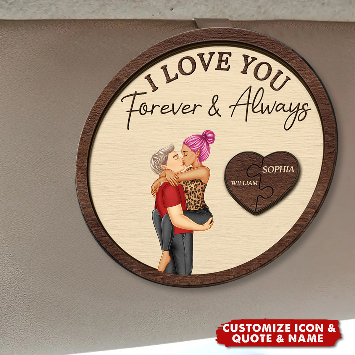 Drive Safe I Love You Kissing Couples - Personalized Custom Shaped Car Visor Clip