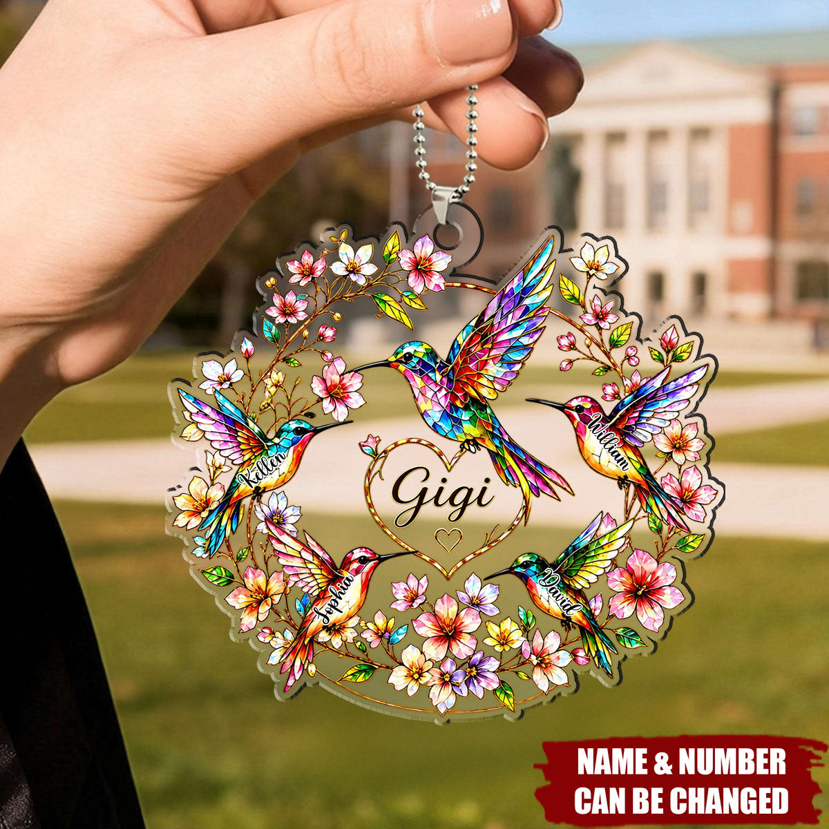 Every Name Holds a Piece of My Heart - Personalized Acrylic Car Ornament