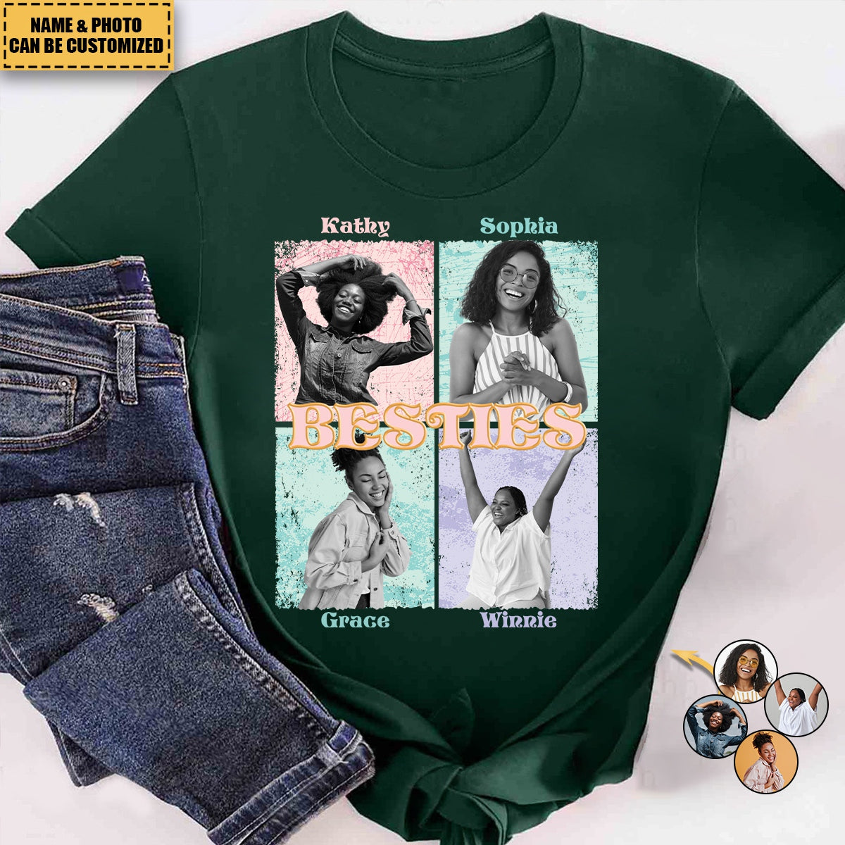 Vintage 90s Besties - Personalized Photo T-Shirt
