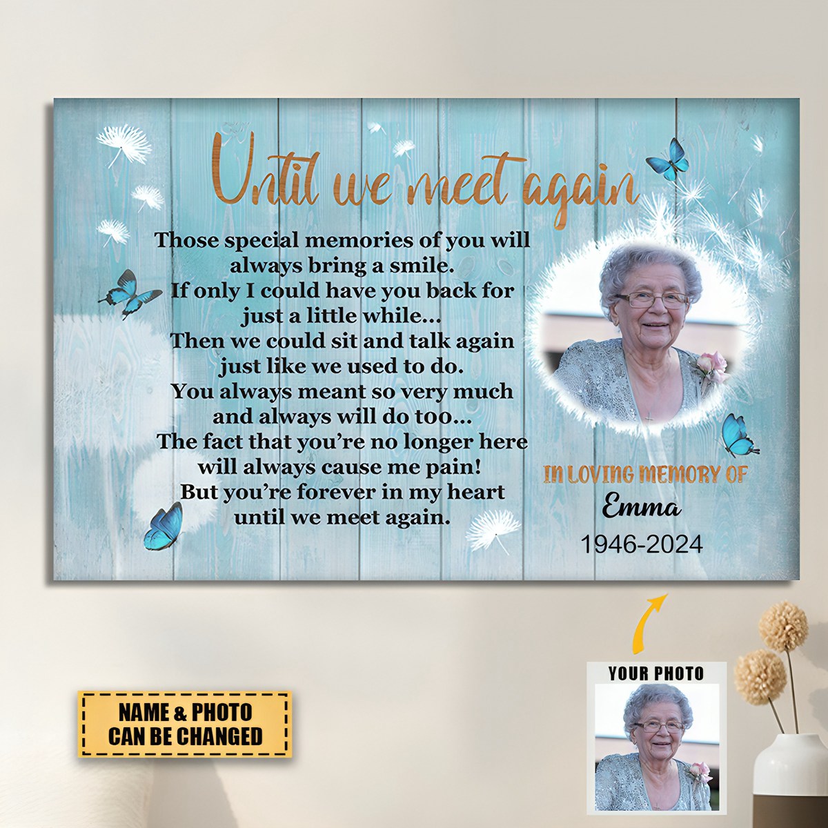 Memorial - Until We Meet Again - Personalized Canvas