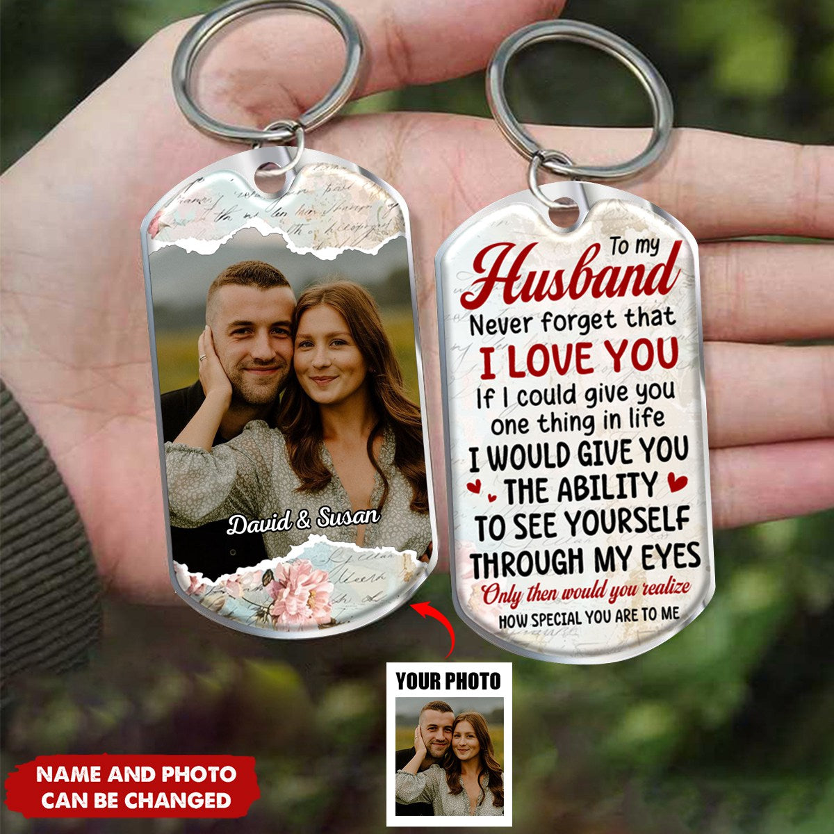 Heartfelt Message For Husband, Love And Appreciation - Personalized Custom Keychain