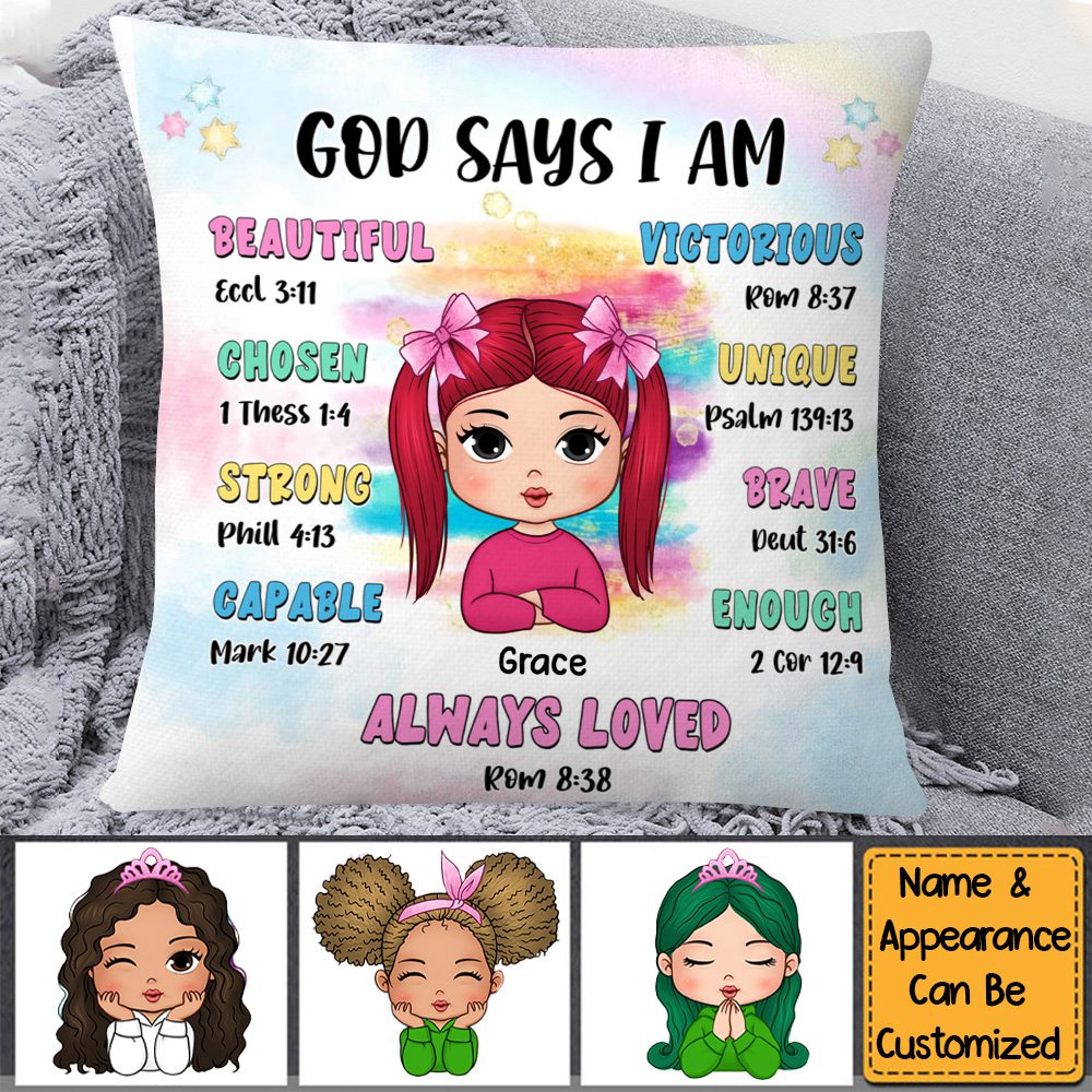 Gift For Granddaughter Grandson Daughter Son God Says Bible Verses Pillow