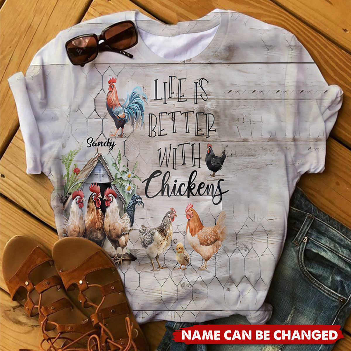 Life Is Better With Chickens - Personalized Chicken All Over Shirt