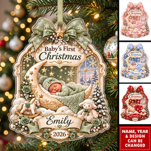 Personalized Baby's First Christmas Ornament , Custom Name Acrylic Keepsake