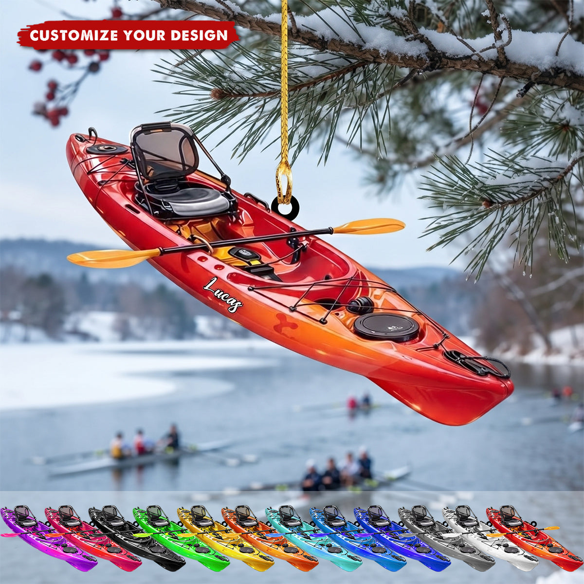 Personalized Kayak Christmas Ornament 2026, Gift For Water Sports Lovers, Nautical Decor
