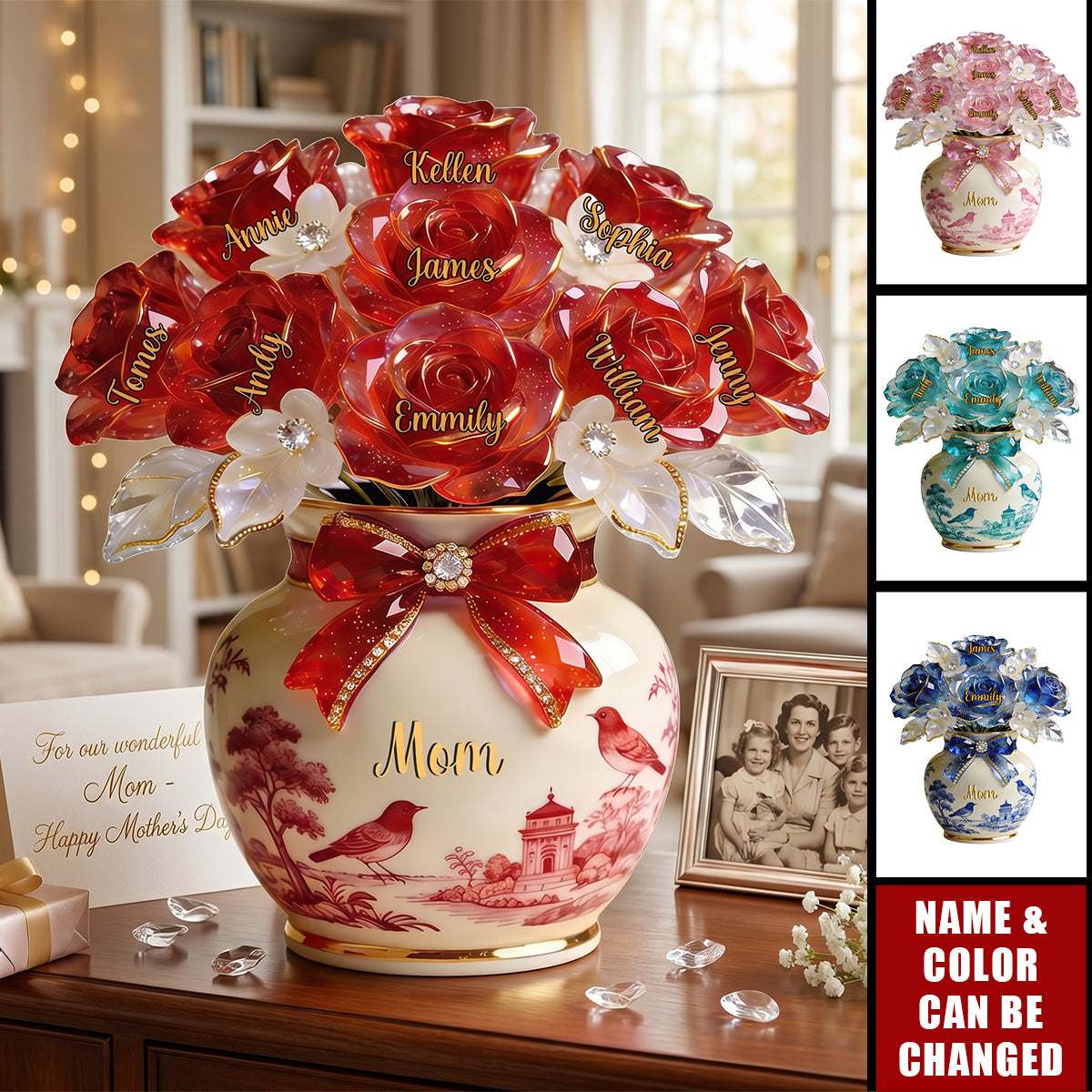 Toile De Jouy Mother Acrylic Plaque - Personalized Gifts For Mothers