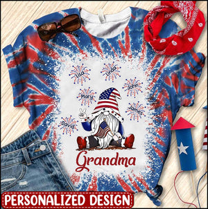 4th of July American Flag Grandma Mom Dwarf Firecracker Kids - Personalized 3D T-shirt