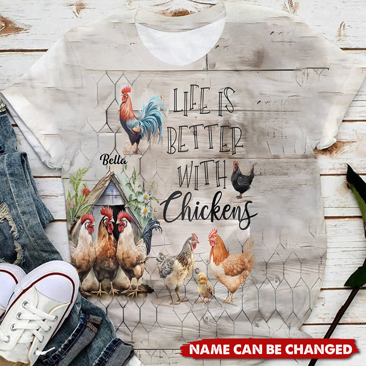 Life Is Better With Chickens - Personalized Chicken All Over Shirt