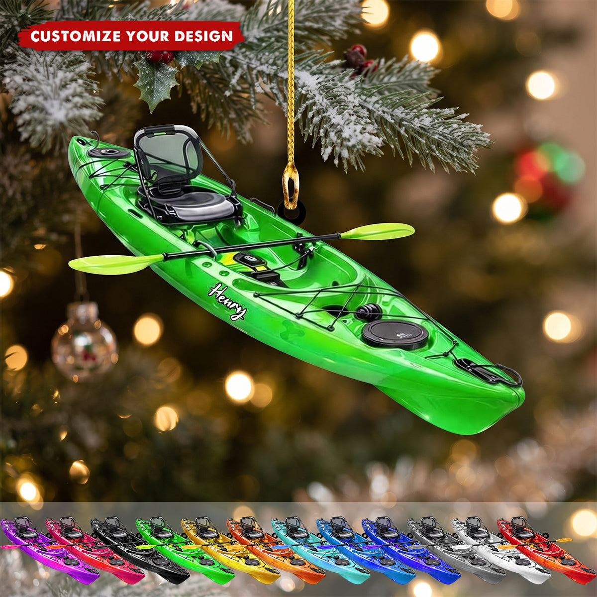 Personalized Kayak Christmas Ornament 2026, Gift For Water Sports Lovers, Nautical Decor