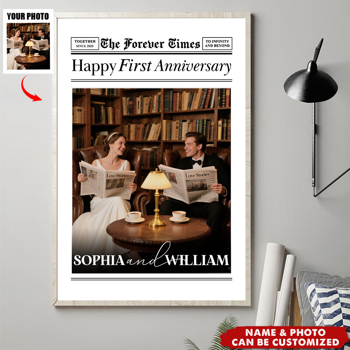 The Anniversary Times For Couples - Personalized Photo Poster
