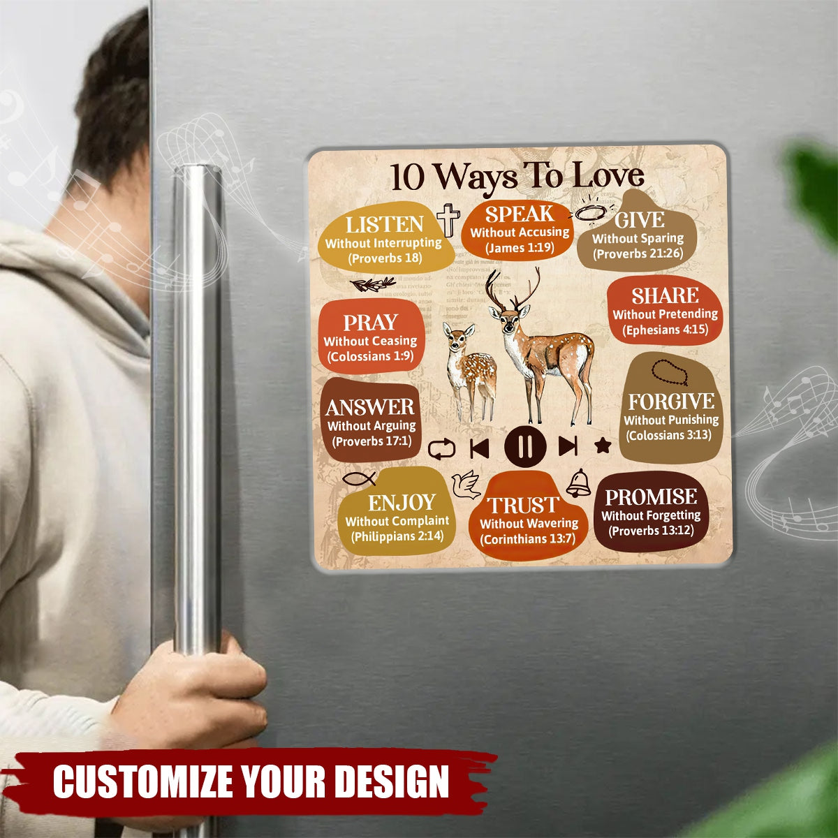 10 Ways To Love - Personalized Music Fridge Magnet