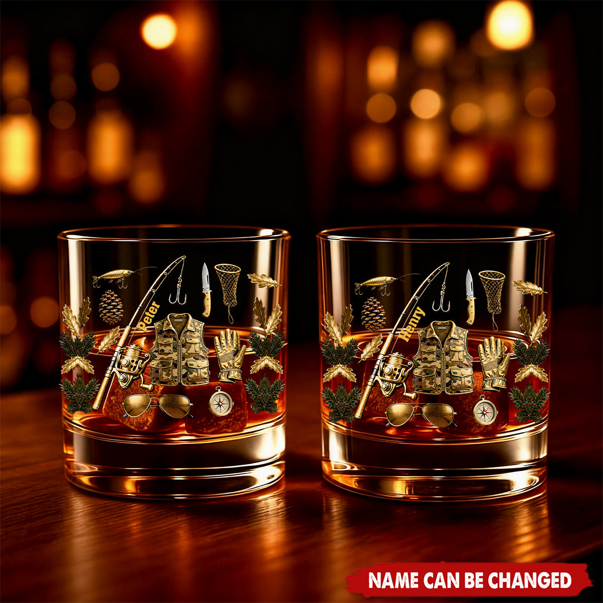 Love Fishing - Personalized Fishing Whiskey Glass