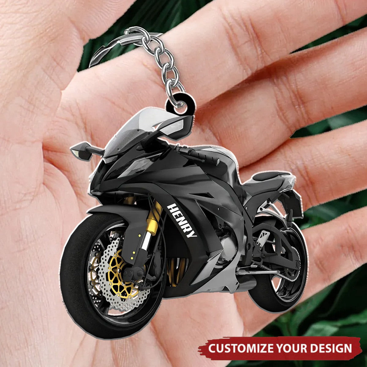 Sport Bike Motorcycle Personalized Acrylic Keychain, Gift For Biker