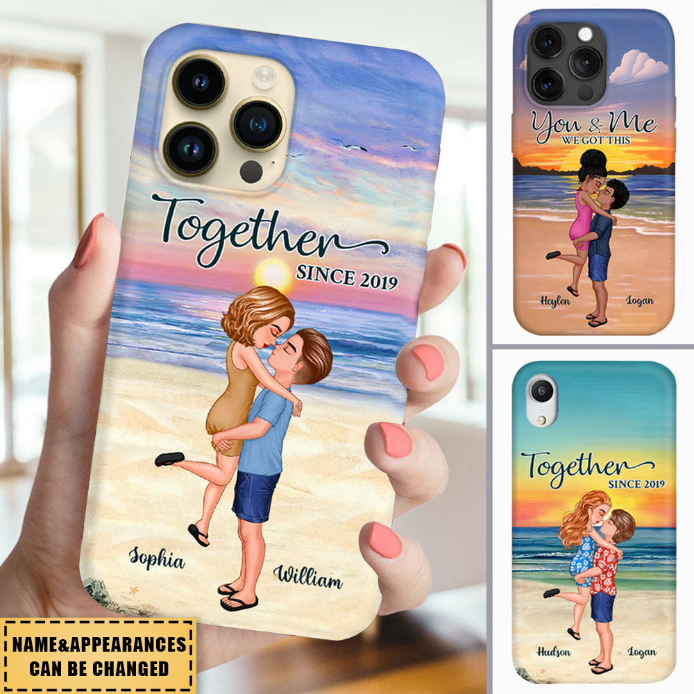 Couple Kissing At Beach Sunset Sunrise Personalized Phone Case