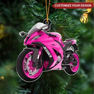 Sport Bike Motorcycle Personalized Christmas Ornament, Gift For Biker