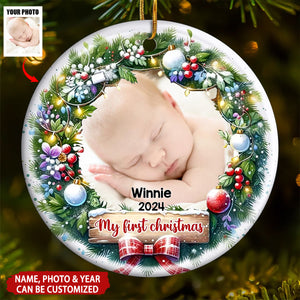 Baby My First Christmas Personalized Christmas Ceramic Ornament, Gift For Baby