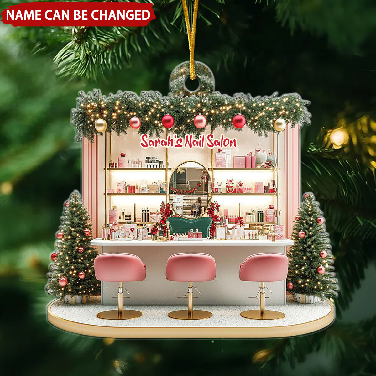 Nail Salon Personalized Christmas Ornament Nail Tech Gift
