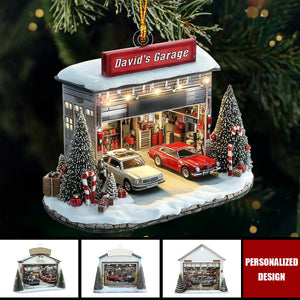 Car Garage Ornament - Mechanic, Repair Shop Christmas Ornament - Personalized Acrylic Ornament