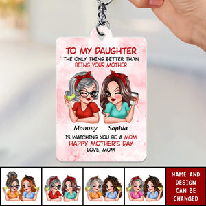 To My Daughter Happy Mother‘s Day - Personalized Keychain