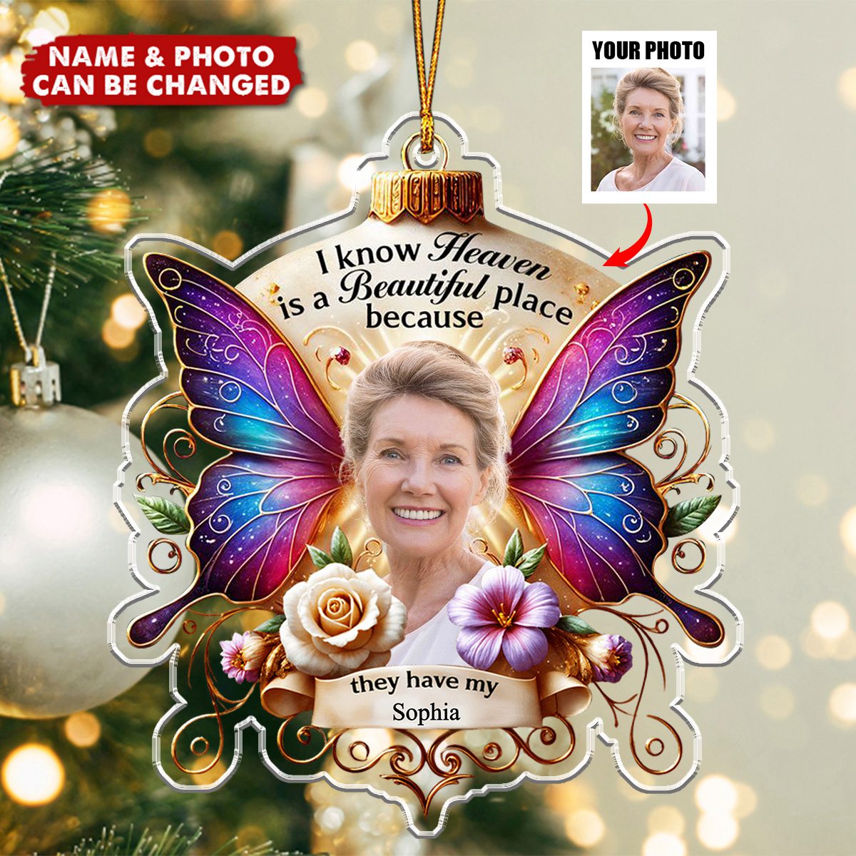 I Know Heaven Is A Beautiful - Personalized Acrylic Ornament
