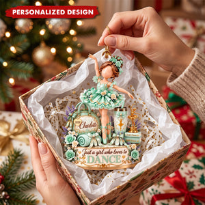 Personalized Ballerina Ornament, Custom Name Dance Christmas Keepsake