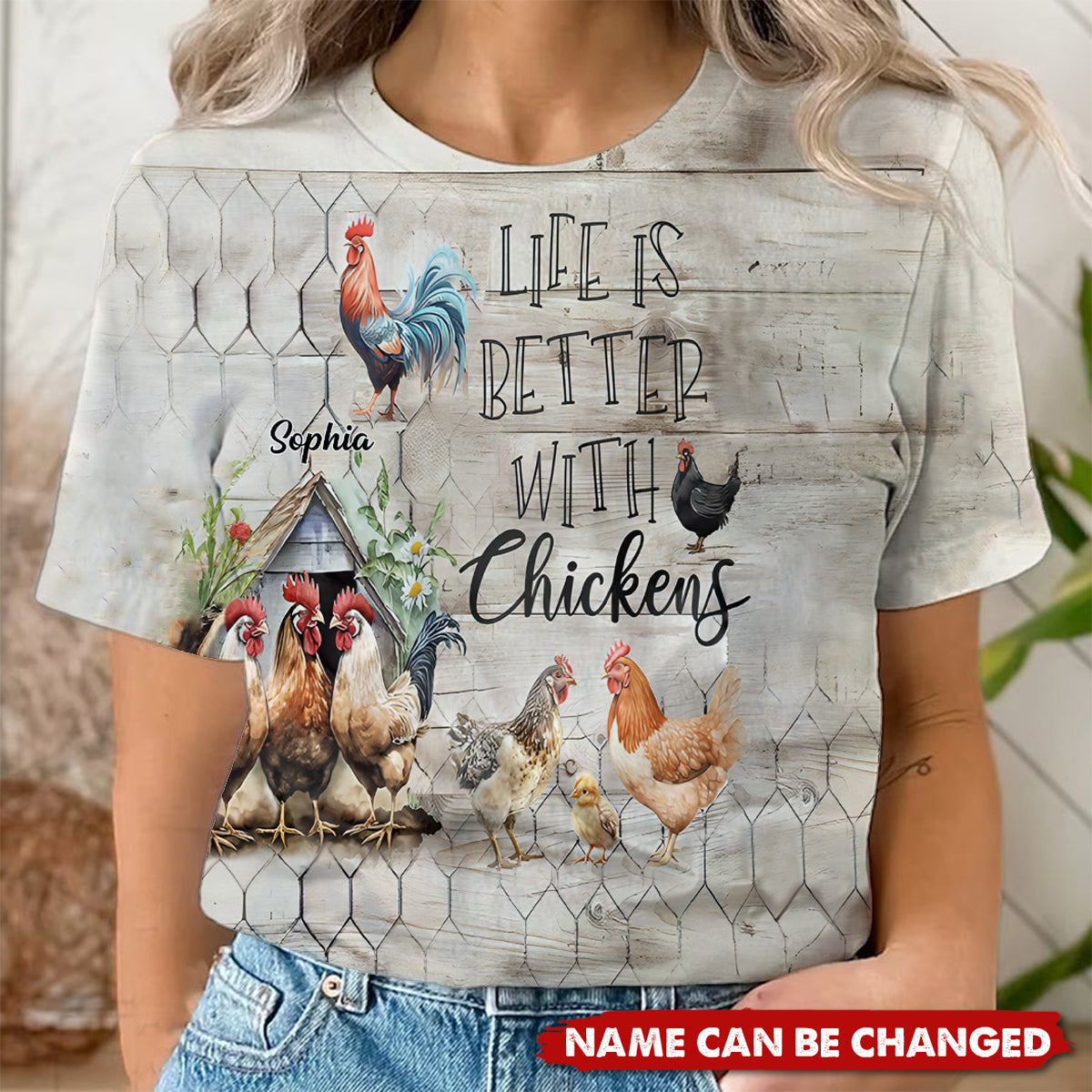 Life Is Better With Chickens - Personalized Chicken All Over Shirt
