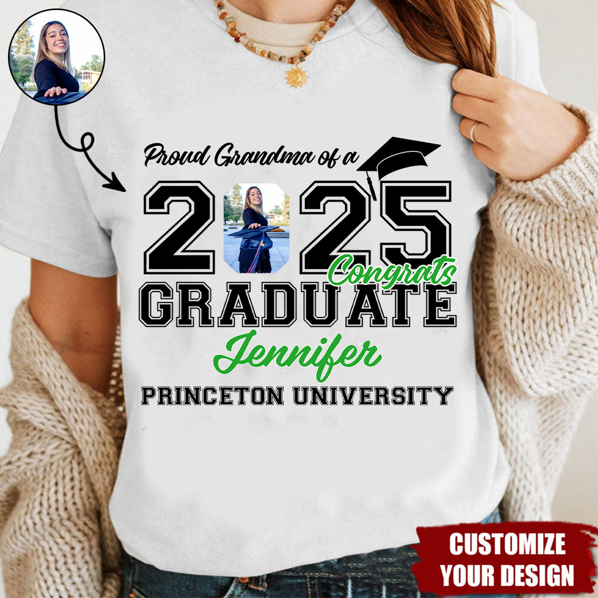 Personalized Proud Mom Dad - Family Of Senior Graduation Class Of 2025 T-Shirt
