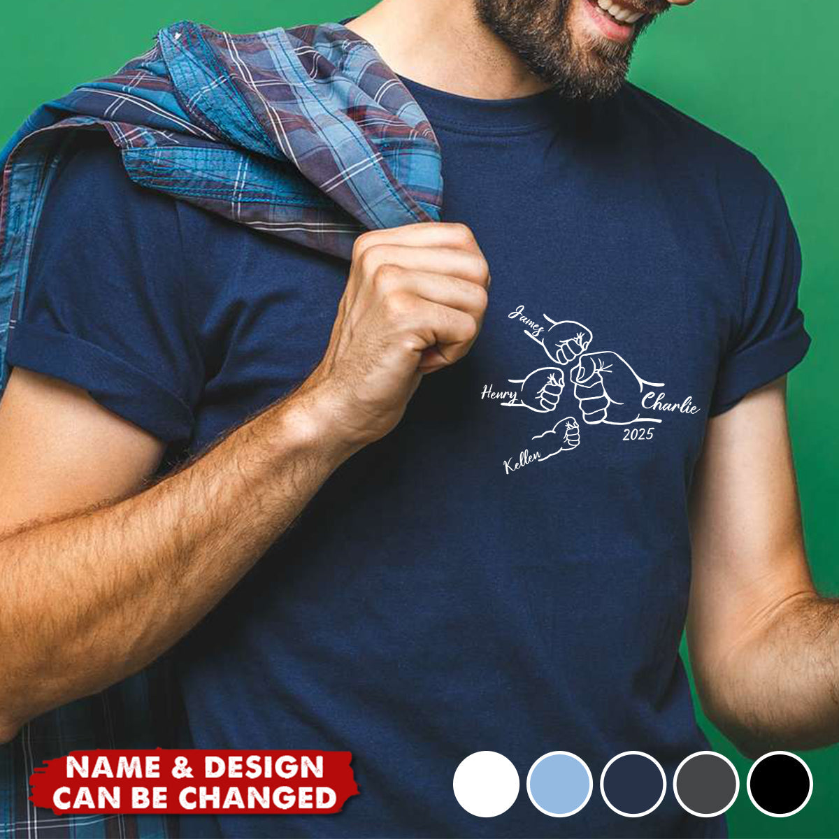 Personalised T-shirt - Father's Day Gift - 1st Fathers day - Matching Children's names Choice of colours