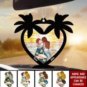 Beach Couple - Personalized Car Ornament