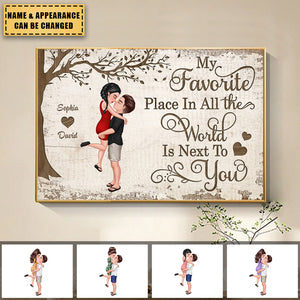 My Favorite Place In All The World Couple Hugging Personalized Poster