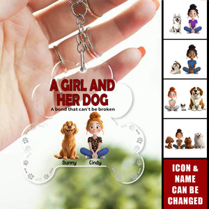 A Girl & Her Dogs Has Unbreakable Bond - Personalized Keychain - Gift For Pet Owners