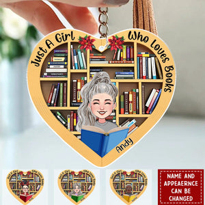 Just A Girl Who Loves Book - Personalized Book Keychain