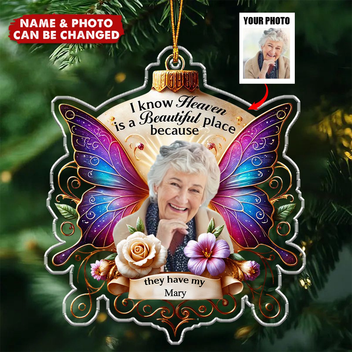 I Know Heaven Is A Beautiful - Personalized Acrylic Ornament