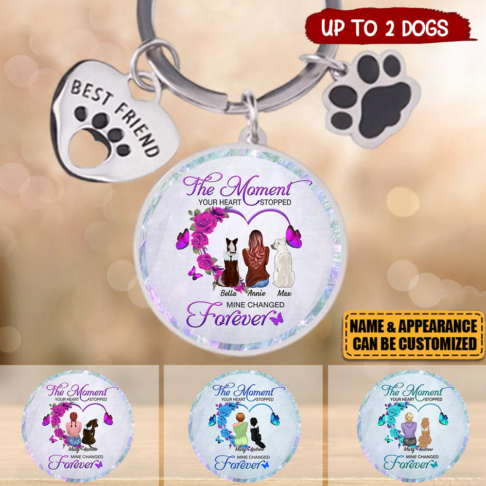Personalized Dog Mom Pet Charm Keychain - Memorial Gift for Dog Lovers - The Road To My Heart Is Paved With Pawprints