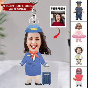 Custom Photo Funny Jobs - Gift For Loved One, Children, Grandkids - Personalized Custom Keychain