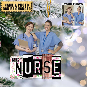 Love Nurse Life Customized Your Photo Ornament - Personalized Custom Photo Mica Ornament
