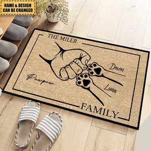 Family Pet Fist Bump - Personalized Doormat