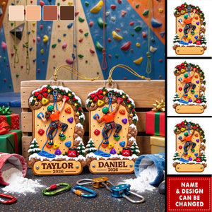 Personalized Rock Climbing Acrylic Ornament-Gift For Rock Climbers, Kids & Grandkids