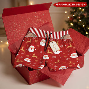 Festive Holiday Designs, Personalized Men's Beach Shorts
