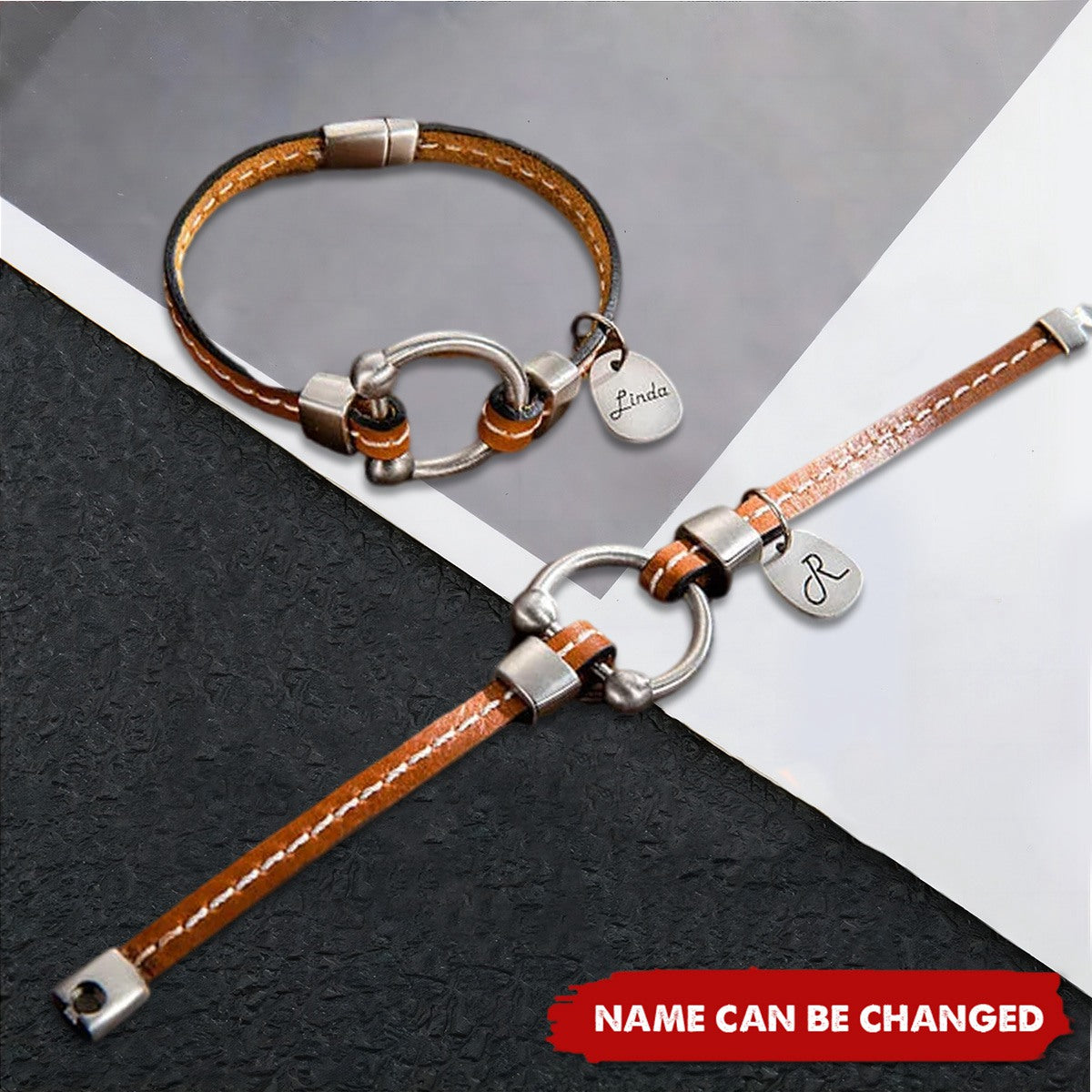 Personalized Equestrian Horsebit Leather Magnetic Bracelet with Name Horse Lovers Jewelry Birthday Mother's Day Gift for Woman Girl