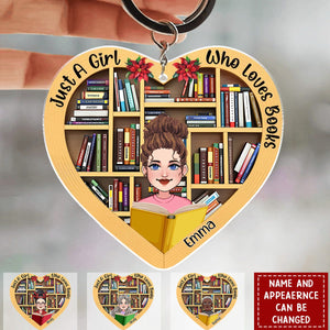 Just A Girl Who Loves Book - Personalized Book Keychain