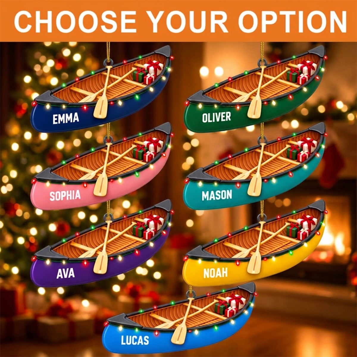 Personalized Canoe Acrylic Ornament - Gift For Canoe Lovers & Water Sports Fans