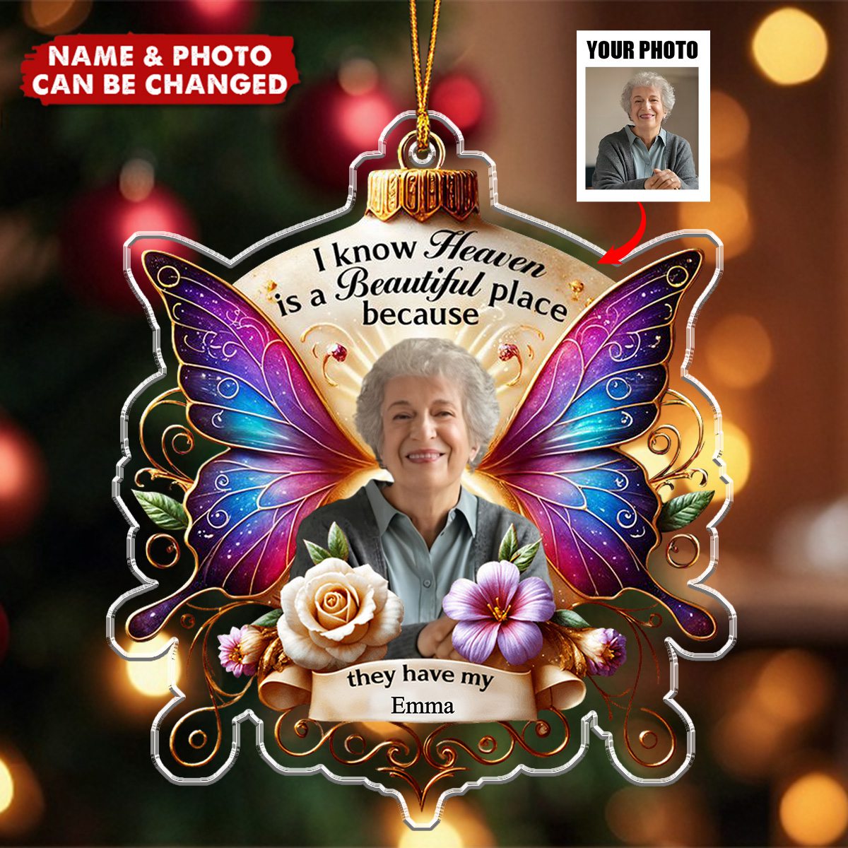 I Know Heaven Is A Beautiful - Personalized Acrylic Ornament