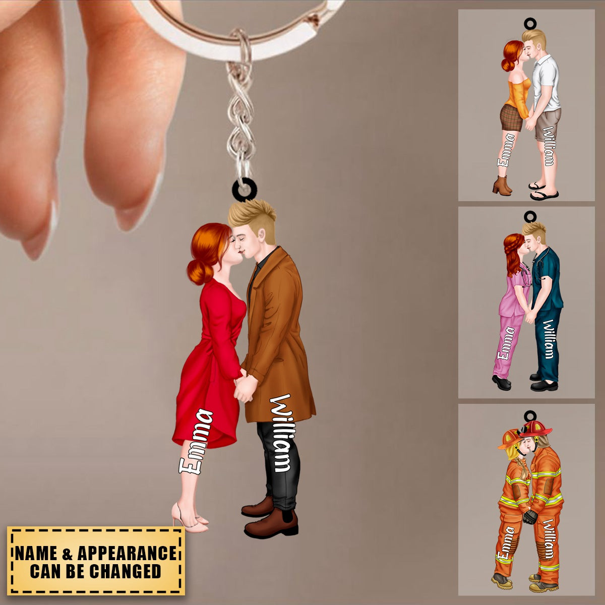 Military Fireifighter Nurse EMS Police Couple-Gift For Him/ Gift For Her- Christmas Gift- Personalized Keychain