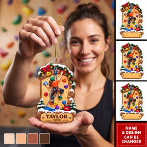Personalized Rock Climbing Acrylic Ornament-Gift For Rock Climbers, Kids & Grandkids