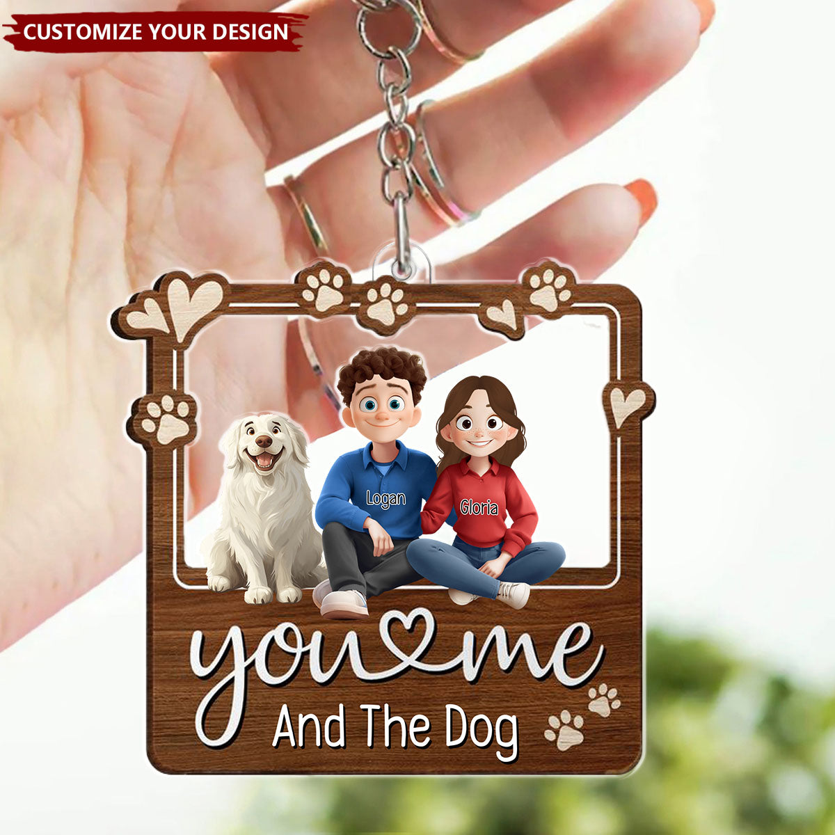 You & Me And The Dogs - Personalized Acrylic Keychain