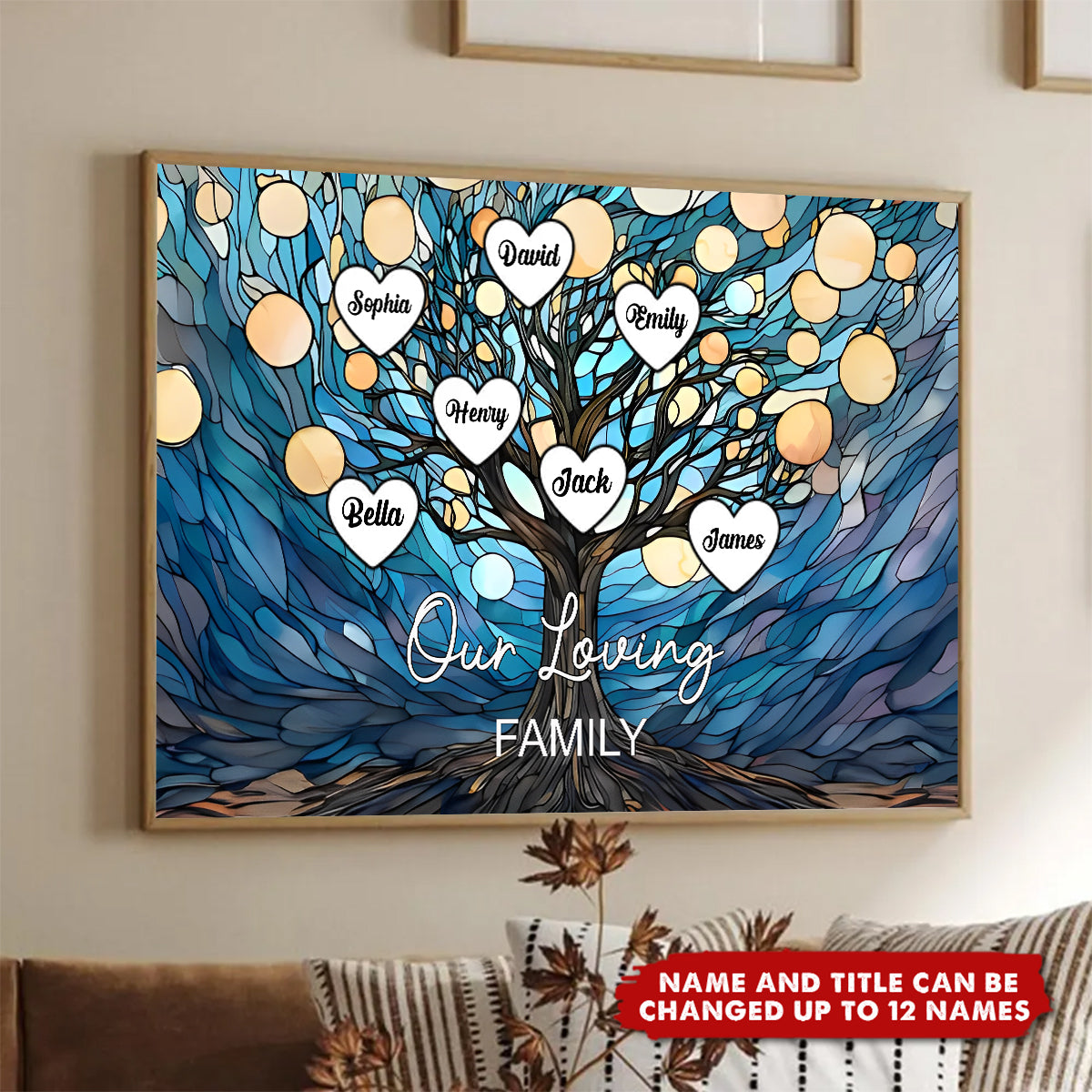 Personalized Family Life Tree Poster Home Decor