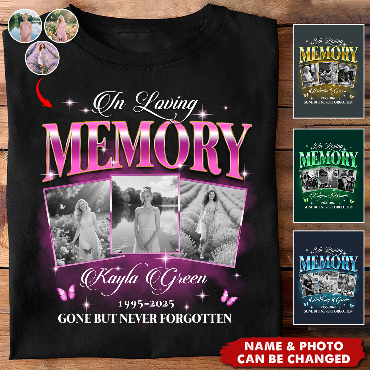 Custom Photo In Loving Memory Sympathy Gift Loss Of Loved One-Memorial Shirt