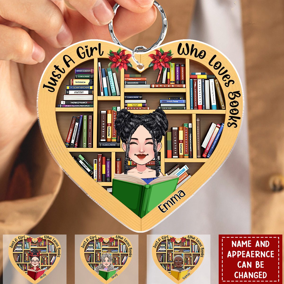 Just A Girl Who Loves Book - Personalized Book Keychain